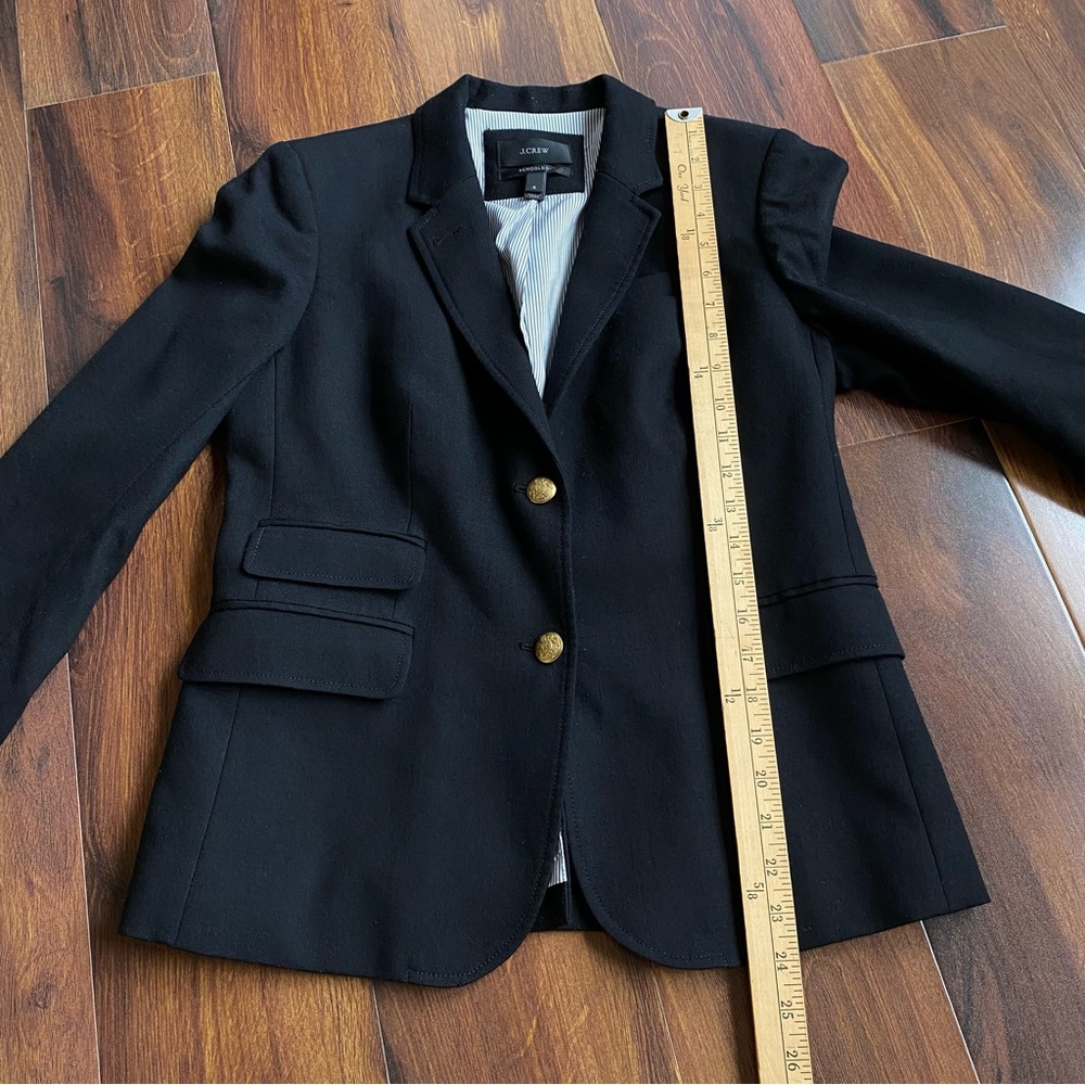 J. Crew Black Wool Blazer with Gold Buttons - Picture 9 of 9
